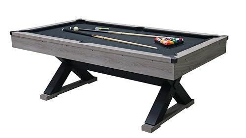 MWrouqfur 84” Billiard Table Rustic Grey Black Cloth