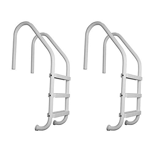 SAFTRON 3 Step High Impact Polymer Finish Inground Pool Ladder White