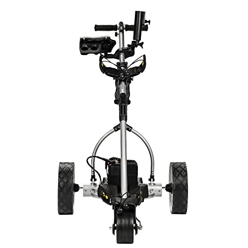 BAT-CADDY ELECTRIC GOLF CADDY X3R Sealed Lead 18-Hole Battery Powered Golf Push Cart Titanium Silver
