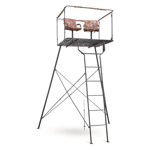 Guide Gear 12' Hunting Climbing Tree Stand Tower with Ladder for 2 Persons
