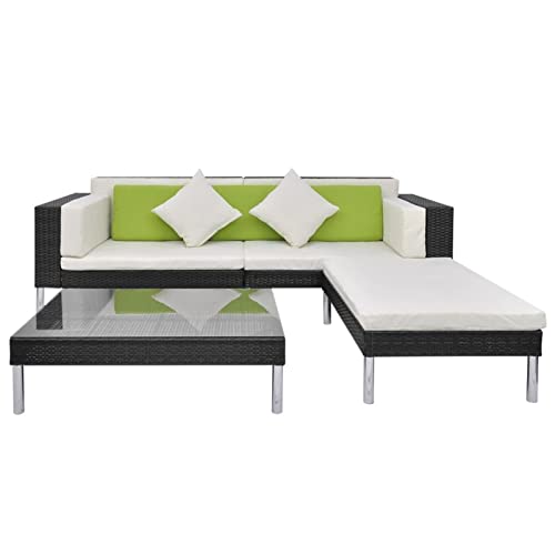 Xinxinxiang 4 Piece Patio Set with Cushions Black