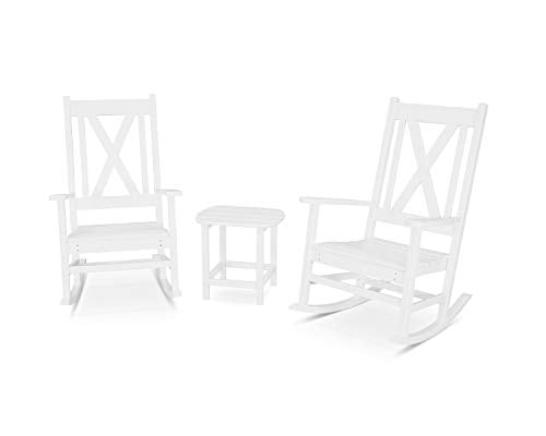 Polywood Braxton Rocking Chair Set White