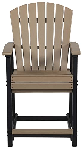 Signature Design by Ashley Outdoor Fairen Trail HDPE Patio Barstool, 2 Count Brown