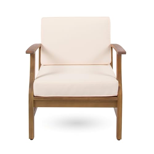 Christopher Knight Home Perla Outdoor 2 Seater Acacia Wood Bistro Set Teak + Cream