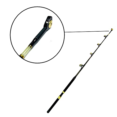 EAT MY TACKLE 80 Wide 2 Speed Trolling Fishing Reels and Rods Set Black and Gold