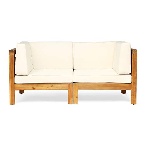 Christopher Knight Home Oana Love Seats Teak + Beige