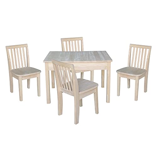IC INTERNATIONAL CONCEPTS Table with 2 Mission Juvenile Chairs, Rich Mocha