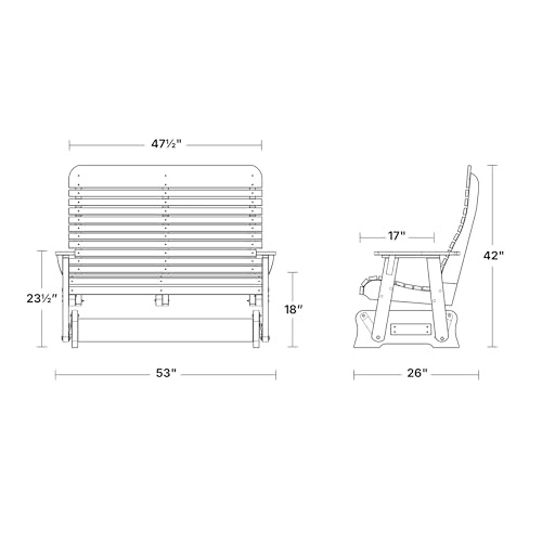 Wildridge Signature Double Glider Outdoor Weather Resistant Poly Bench Tudor Brown