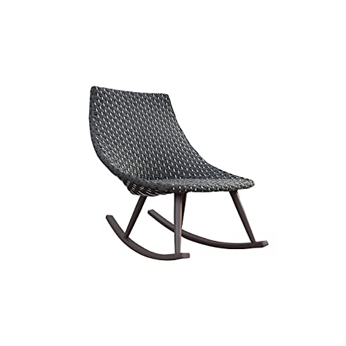 Abbyson Living Outdoor Wicker Patio Rocking Chair Set of 2 Brown