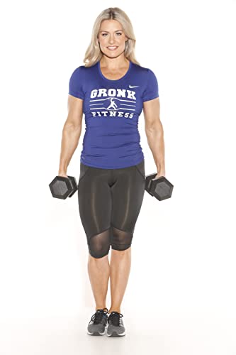 Gronk Fitness Rubber Hex Dumbbell Set - Pairs - 5-50lbs