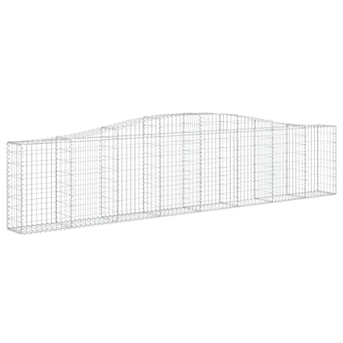 Arched Gabion Baskets 2 pcs 157.5"x11.8"x31.5"/39.4" Galvanized Iron White Black Other