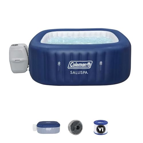 Coleman SaluSpa Atlantis AirJet Inflatable Hot Tub with Accessories Gray