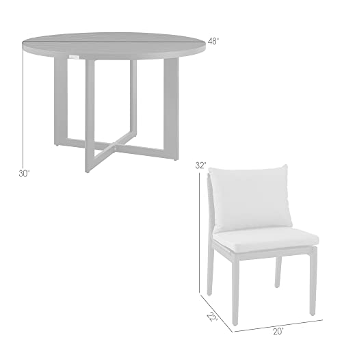 Armen Living Grand Modern 5-Piece Outdoor Patio Dining Set Black