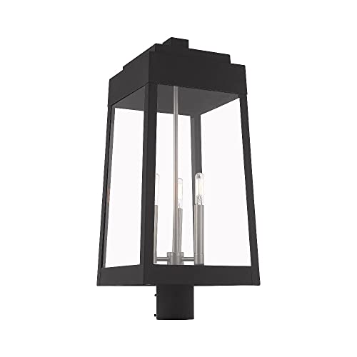 Livex Outdoor Post Top Lantern 24.75" Three Light Satin Brass