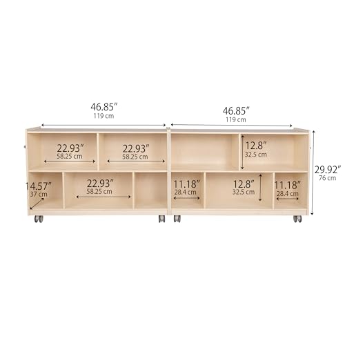 Angeles Mobile 2-Shelf Fold-N-Lock Storage Creamy Birch