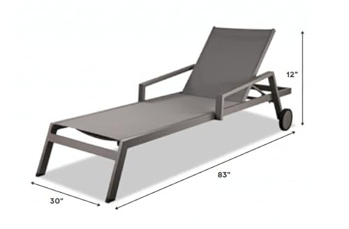 HomeRoots Set of 2 Taupe Modern Aluminum Chaise Lounges Taupe