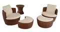 WUnlimited Romantic Collection Outdoor 5-Piece Ottoman Set Brown