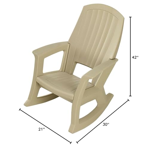 Semco Heavy-Duty All-Weather Plastic Rocking Chair Tan (4 Pack)