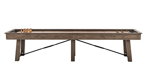 Empire USA Plank & Hide Shuffleboard Table (12') Silvered Oak