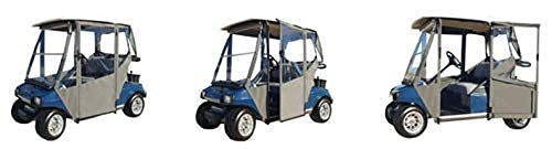 DOORWORKS GOLF CART ENCLOSURES Jet Black Sunbrella Golf Cart Cover - Hinged Door Enclosure EZGO TXT 94-13