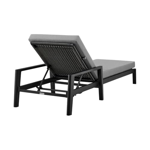 Armen Living Cayman Aluminum Outdoor Adjustable Chaise Lounge Chair Grey