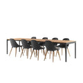 Amazonia Patio Plota 9-Piece Dining Set Certified Teak Black