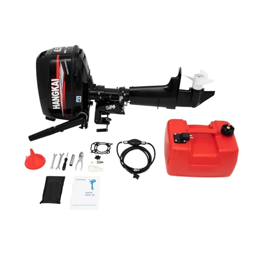 DNYSYSJ 4 Stroke Outboard Motor Boat Engine 6.5HP Water Cooling System Black