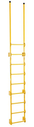Vestil 9-Step Steel Walk Through Dock Ladder 300 lb Capacity Yellow