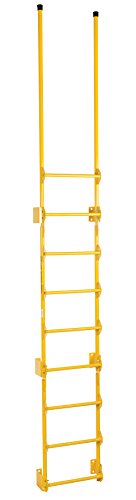 Vestil 9-Step Steel Walk Through Dock Ladder 300 lb Capacity Yellow