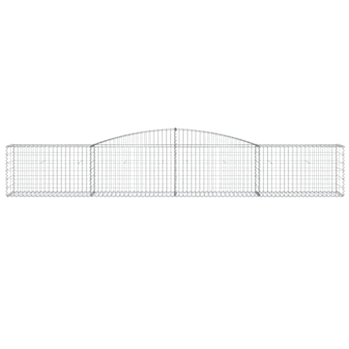 Arched Gabion Baskets 2 pcs Galvanized Iron for Outdoor Plants White Black