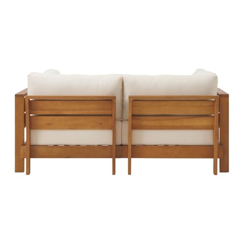 Alaterre Furniture Outdoor Loveseat Brown - Weather-Resistant 2-Person Couch with Stain-Resistant Cushions