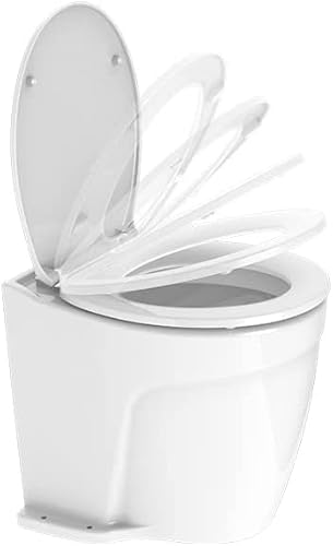 SEAFLO 24V Deluxe Flush Fresh Water Electric Marine Toilet White