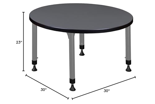 Romig Kee 30" Round Height Adjustable Classroom Activity Table Grey