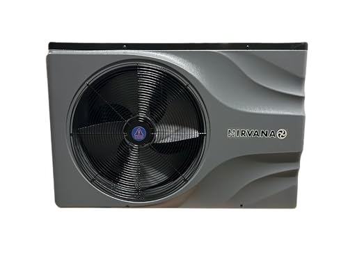 Nirvana Heat Pump NE75 AHRI Certified Spa and Swimming Pool Heater, 73,500 BTU, 15K Gallon Gray/Black