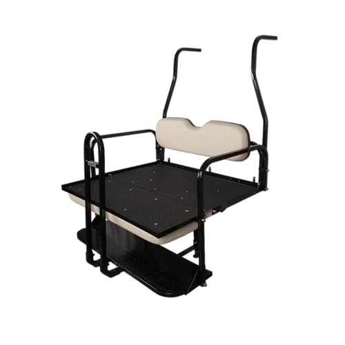 ProFX Golf Cart Rear Flip Seat Kit with Grab Bar for Club Car DS | White