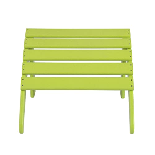 WO WESTIN OUTDOOR HDPE Adirondack Chair Set of 12 with Ottomans and Side Tables Lime