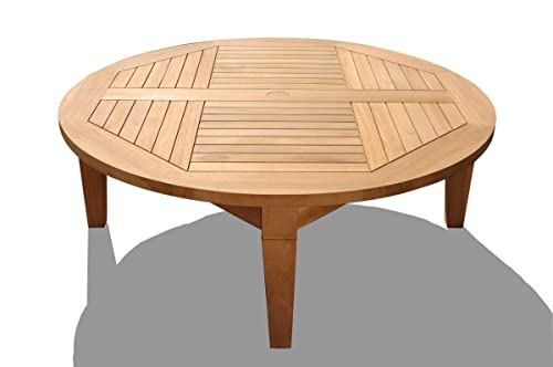 WholesaleTeak Giva 3 Pc Lounge Chair Set with Cushions - 2 Chairs & 46" Round Coffee Table, Canvas White