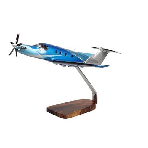 High Flying Models Pilatus PC-12 Mahogany Sculpture Multicolor