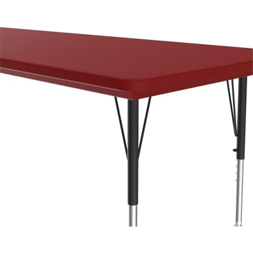 Pemberly Row Contemporary Plastic & Metal Activity Table 30" x 60" Red