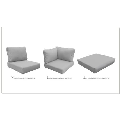 TK Classics High Back Cushion Set for FAIRMONT-12b Grey
