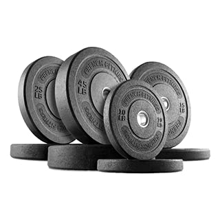 French Fitness Olympic Bumper Plate Set 235 lbs + Bench (New)