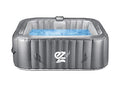 SereneLife Portable Hot Tub 6-Person Square Inflatable Spa with 130 Bubble Jets, LED Lights