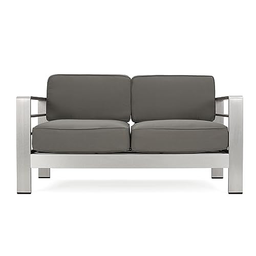 Christopher Knight Home Cape Coral 5-Piece Outdoor Chat Set with Fire Table Grey/Dark Grey