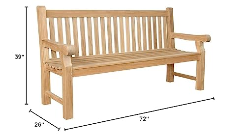 Anderson Collections Teak Devonshire 4-Seater Extra Thick Bench Teak
