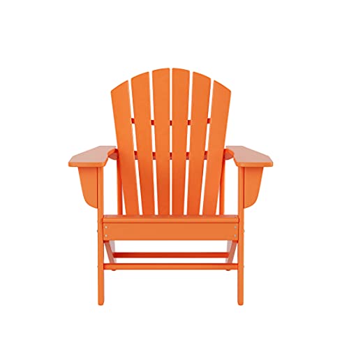 WO WESTIN OUTDOOR 8pcs HDPE Adirondack Chair Set All Weather Resistant Orange