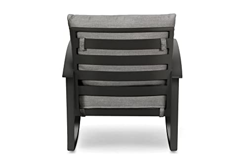 Winston Stanford Cushion Rocking Lounge Chair Textured Pewter