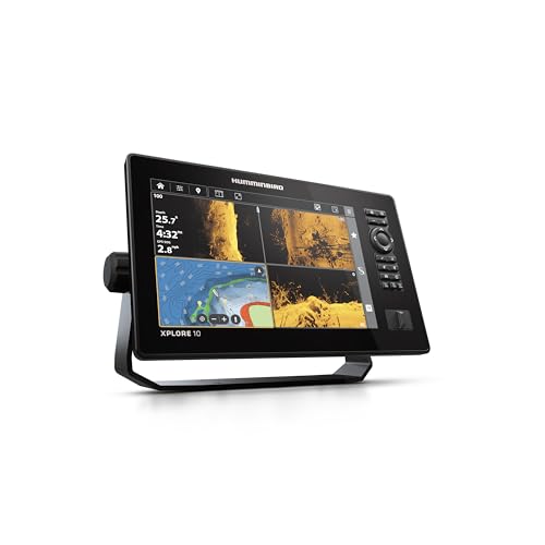 Humminbird XPLORE 10 GPS Fish Finder Head Unit with MEGA Side Imaging+ & HD Touchscreen Display Black