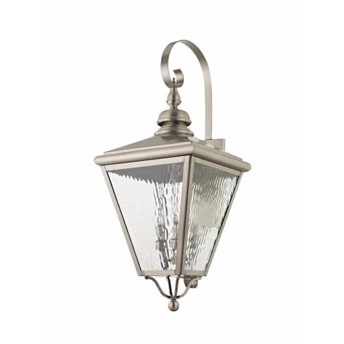 Livex Transitional Four Light Outdoor Wall Lantern Cambridge Collection Brushed Nickel