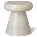 Emissary 18in. Glossy Glaze White Round Stoneware Garden Stool White