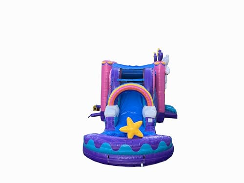 XJUMP Unicorn Bounce House Water Slide Combo Multicolor